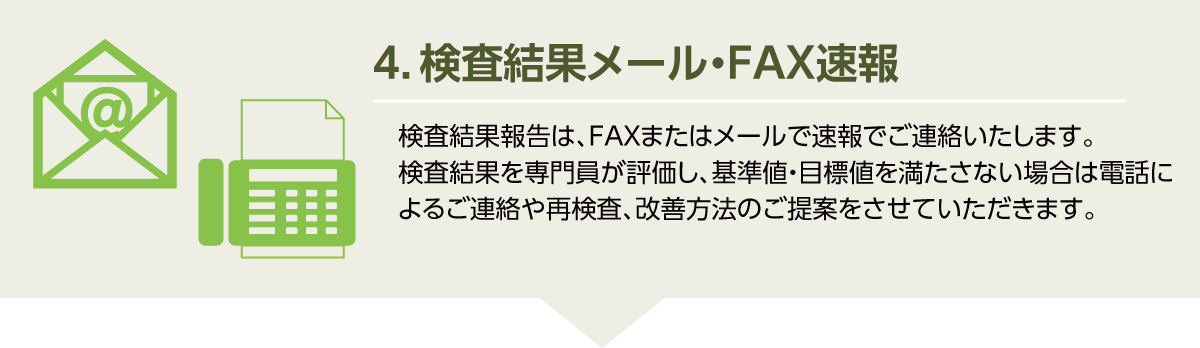 検査結果メール・FAX速報
